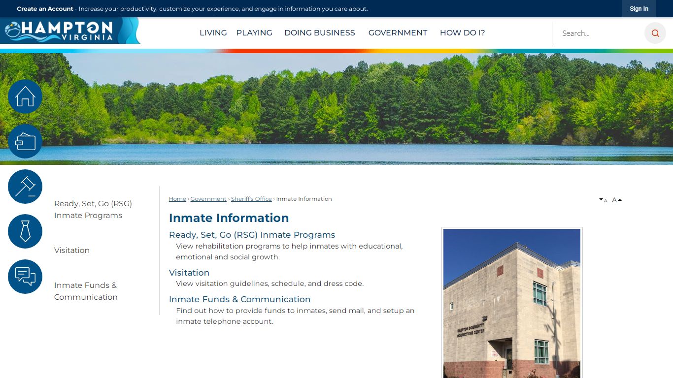 Inmate Information | Hampton, VA - Official Website